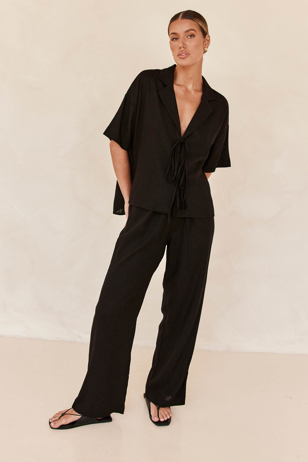 Black Linen Co ord set | Co-ord set | Linen Clothing | 100% Organic Linen