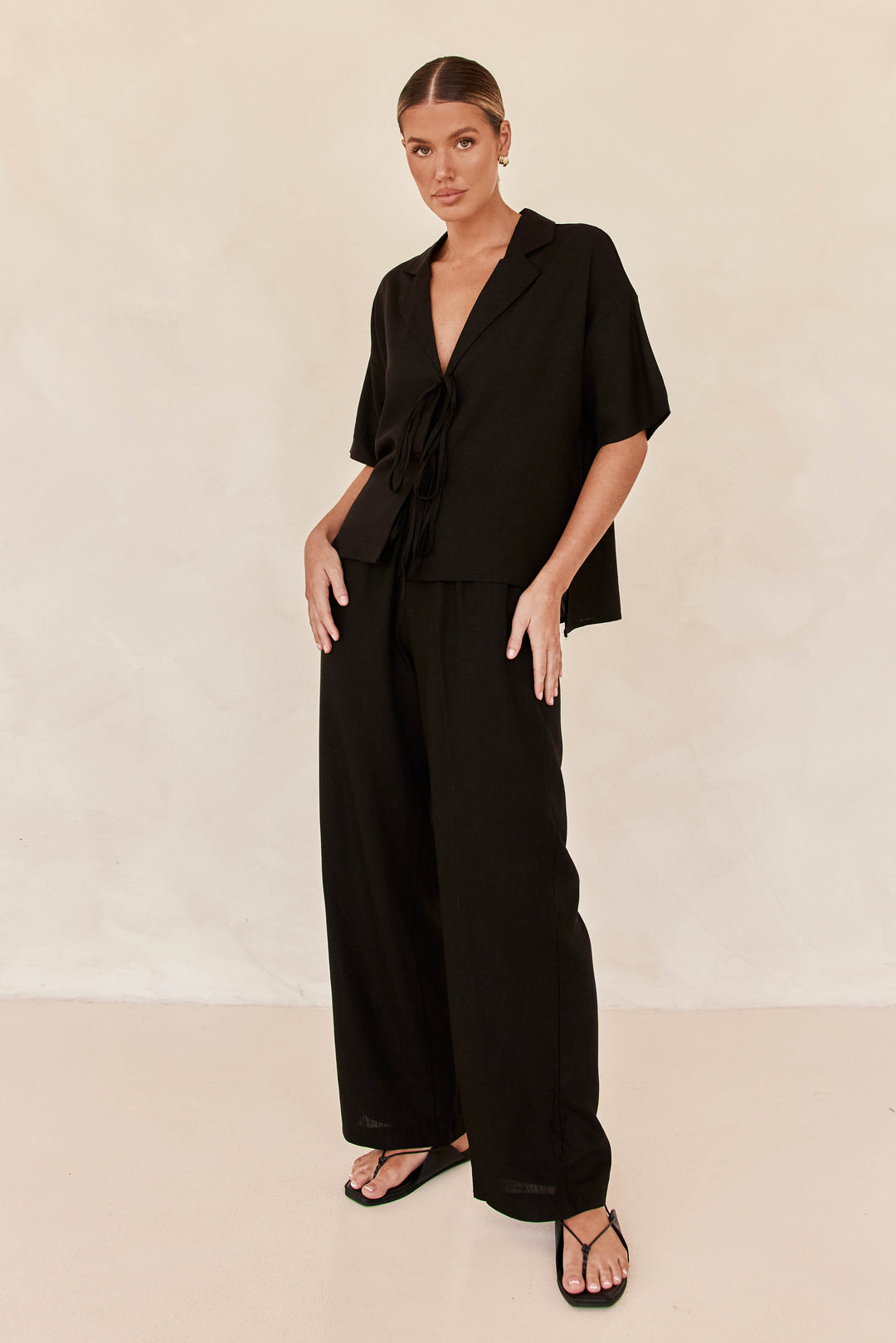 Black Linen Co ord set | Co-ord set | Linen Clothing | 100% Organic Linen