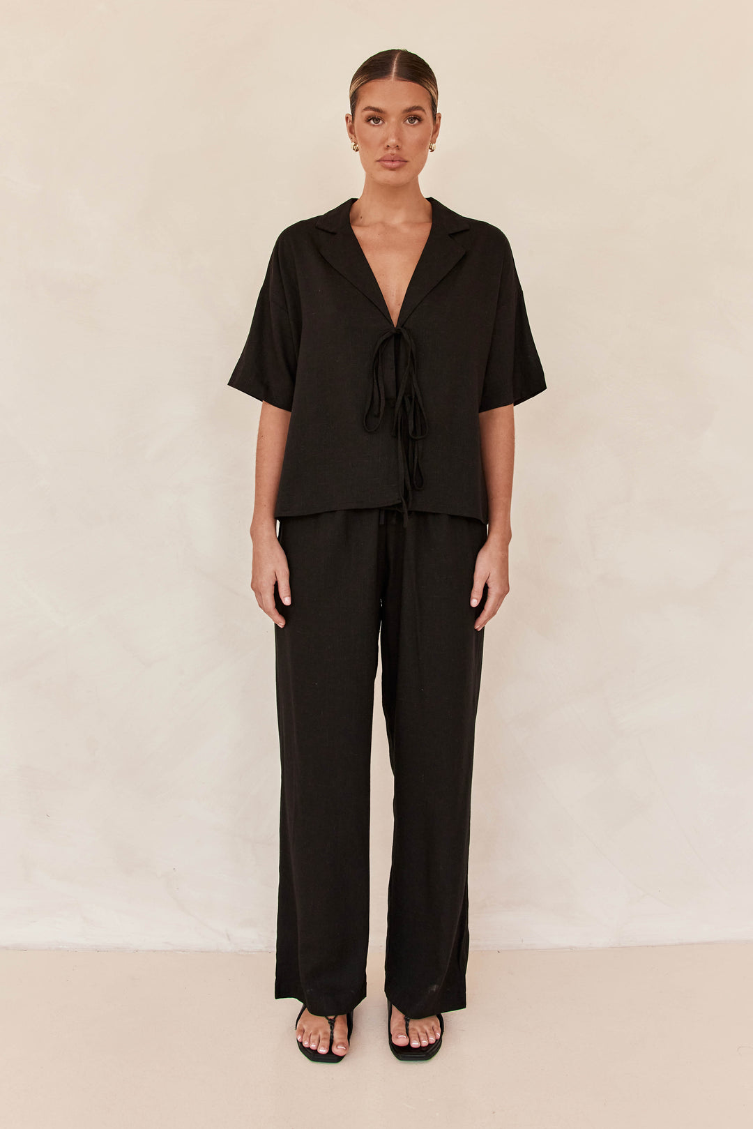 Black Linen Co ord set | Co-ord set | Linen Clothing | 100% Organic Linen
