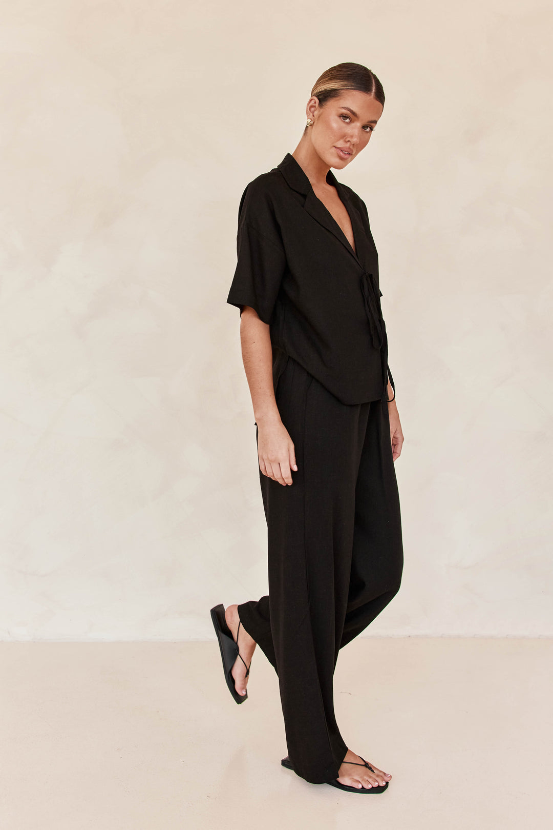 Black Linen Co ord set | Co-ord set | Linen Clothing | 100% Organic Linen