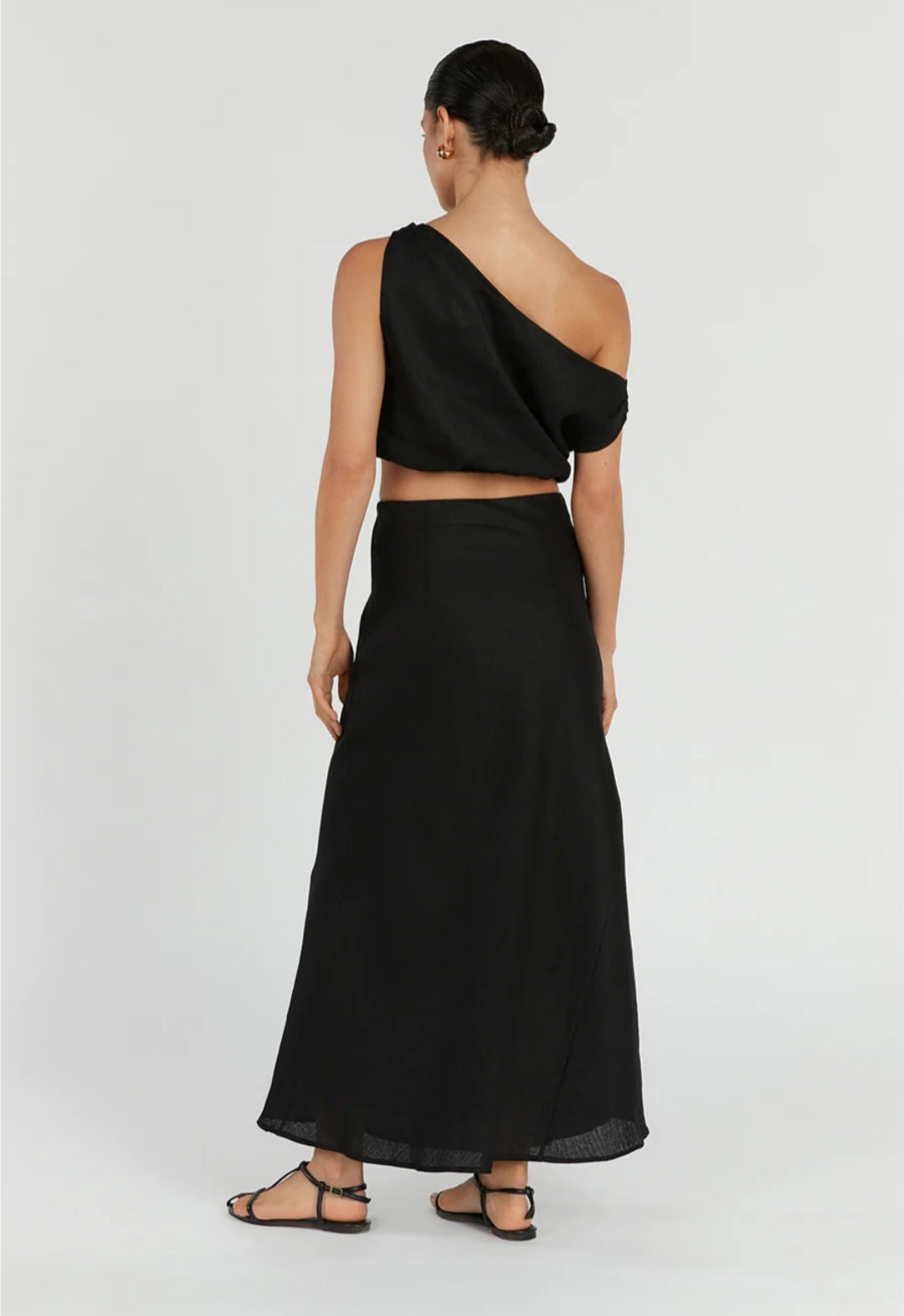 Black Linen Top | Linen Top | One Shoulder Top | Summer Top | 100% Organic Linen