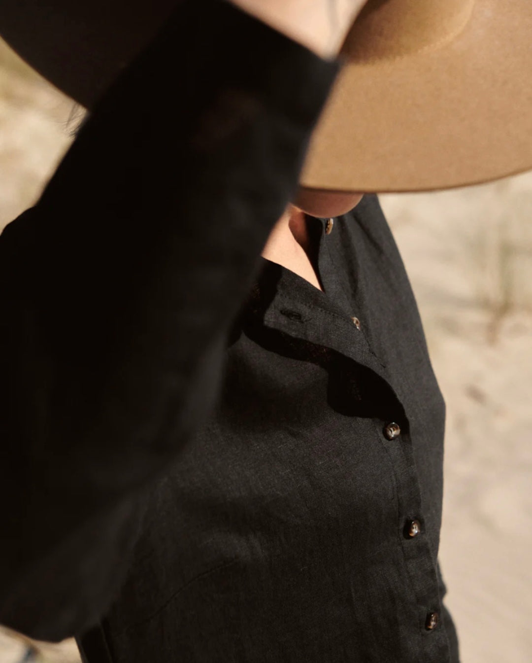 Black Linen Dress | Midi Dress | Linen Dress | Linen Clothing | 100% Organic Linen