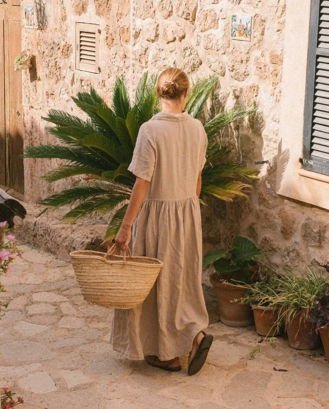 Beige Linen Shirt Maxi Dress | Maxi Dress | Linen Dress | Linen Clothing | 100% Organic Linen