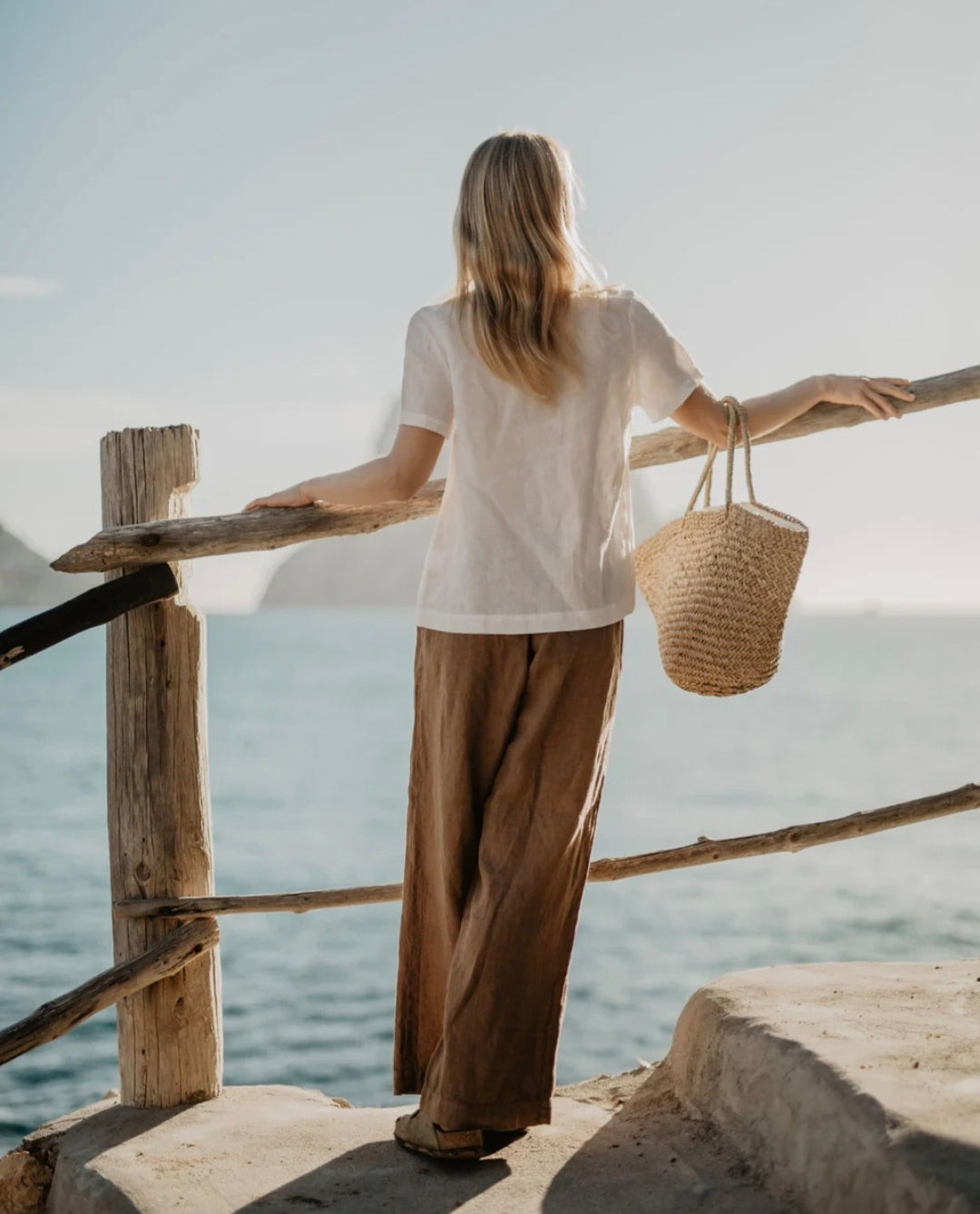 White Linen Top | Linen Top | V-Neck Top | Linen Clothing | 100% Organic Linen